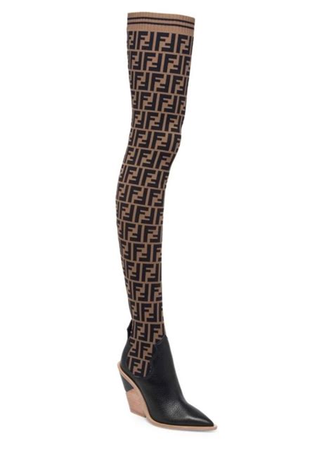 fendi combat boots sale|fendi thigh high sock boots.